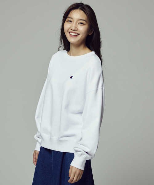 チャンピオン ワンポイントロゴボリューム袖トレーナー Champion Champion D Fashion チャンピオン ワンポイントロゴボリューム袖トレーナー Champion Champion D Fashion