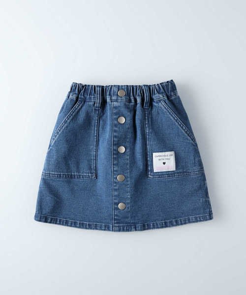 ヴィヴィアンブルー 前ボタンデニムスカート Right On Right On D Fashion ヴィヴィアンブルー 前ボタンデニムスカート Right On Right On D Fashion