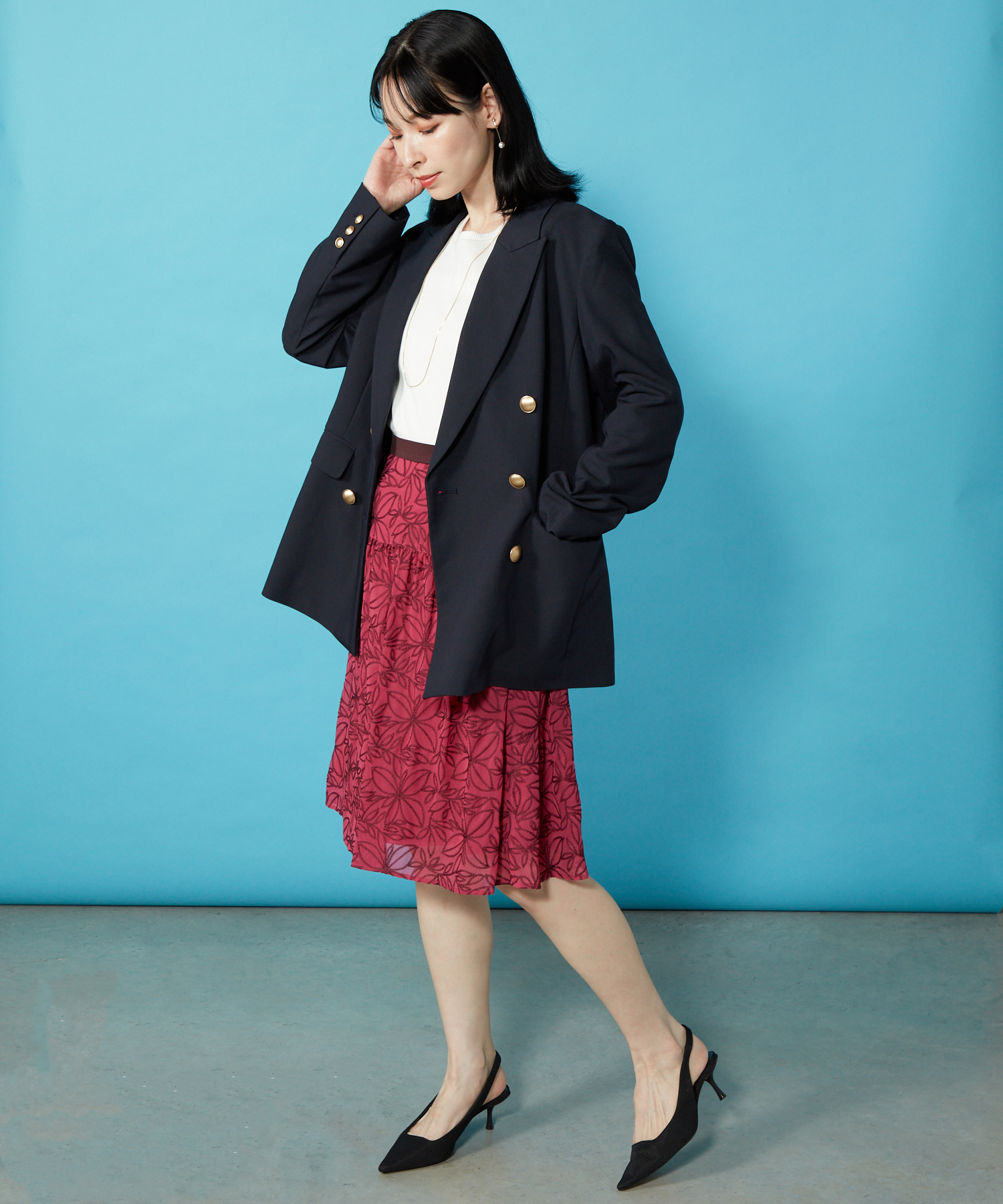 セール】シフォン花柄刺繍スカート(503920113) | ケティ(ketty
