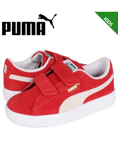 プーマ Puma スウェード クラシック スニーカー キッズ スエード ベルクロ Suede Classic 21 V Ps レッド 02 プーマ Puma D Fashion