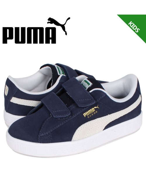 プーマ Puma スウェード クラシック スニーカー キッズ スエード ベルクロ Suede Classic 21 V Ps ネイビー 03 プーマ Puma D Fashion