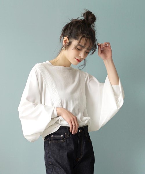 レイヤードニット ドルマンスリーブ ブラウス イーザッカマニアストアーズ E Zakkamaniastores D Fashion
