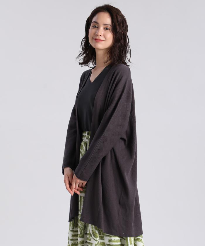 ♀【新品】クルチアーニ 厚手コットンリネン ロングカーディガン