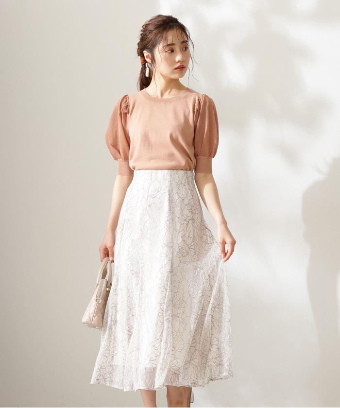 美人百花 6月号掲載|レースフレアスカート WEB限定カラー 美人百花 6月号掲載|レースフレアスカート WEB限定カラー
