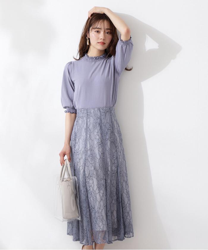 美人百花 6月号掲載|レースフレアスカート WEB限定カラー 美人百花 6月号掲載|レースフレアスカート WEB限定カラー