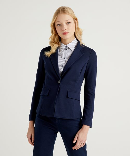 ポンチシングルボタンテーラードジャケット ベネトン レディース Benetton Women D Fashion ポンチシングルボタンテーラードジャケット ベネトン レディース Benetton Women D Fashion