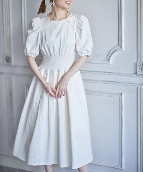 ウエストリブパワーショルダーコットンワンピース トッコクローゼット Tocco Closet D Fashion ウエストリブパワーショルダーコットンワンピース トッコクローゼット Tocco Closet D Fashion