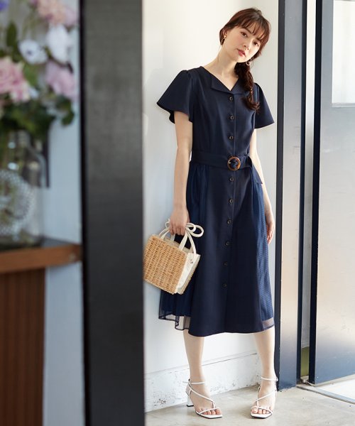 開襟ブッチャーワンピース デビュー ド フィオレ Debut De Fiore D Fashion 開襟ブッチャーワンピース デビュー ド フィオレ Debut De Fiore D Fashion