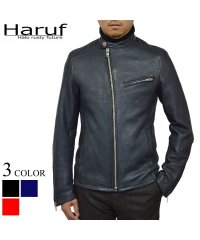 Haruf/ハルフ Haruf シングルライダースジャケット レザージャケット 革ジャン メンズ 本革 斜めジップ シンプル 秋冬 春 メンズアウター RSW1/503936691