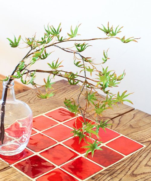 モミジ フェイクインテリアグリーン 観葉植物 瓶付き アーティフィシャルフラワー 高級造花 お手入れ簡単 プアラニ Pualani D Fashion