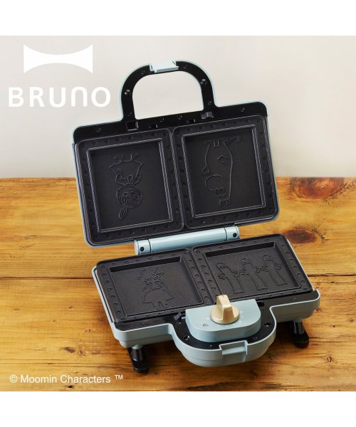 クーポン Bruno ブルーノ ホットサンドメーカー ダブル ムーミン 耳まで コンパクト タイマー 朝食 プレート パン トースト 家電 ブルーグリーン Boe051 ブルーノ Bruno D Fashion