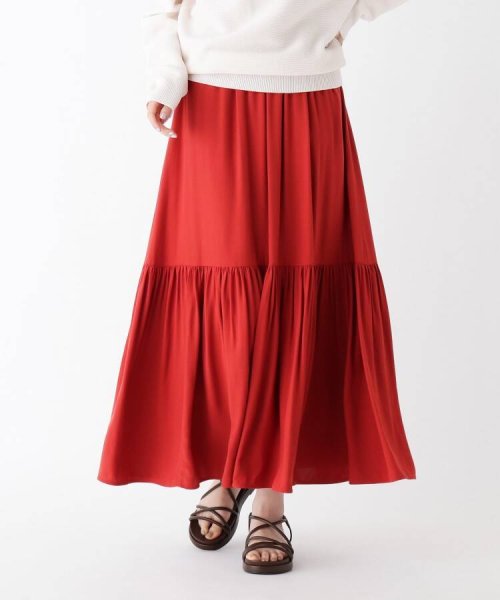 Opaque Clip Amarcコラボ フラワープリントティアードスカート オペークドットクリップ Opaque Clip D Fashion