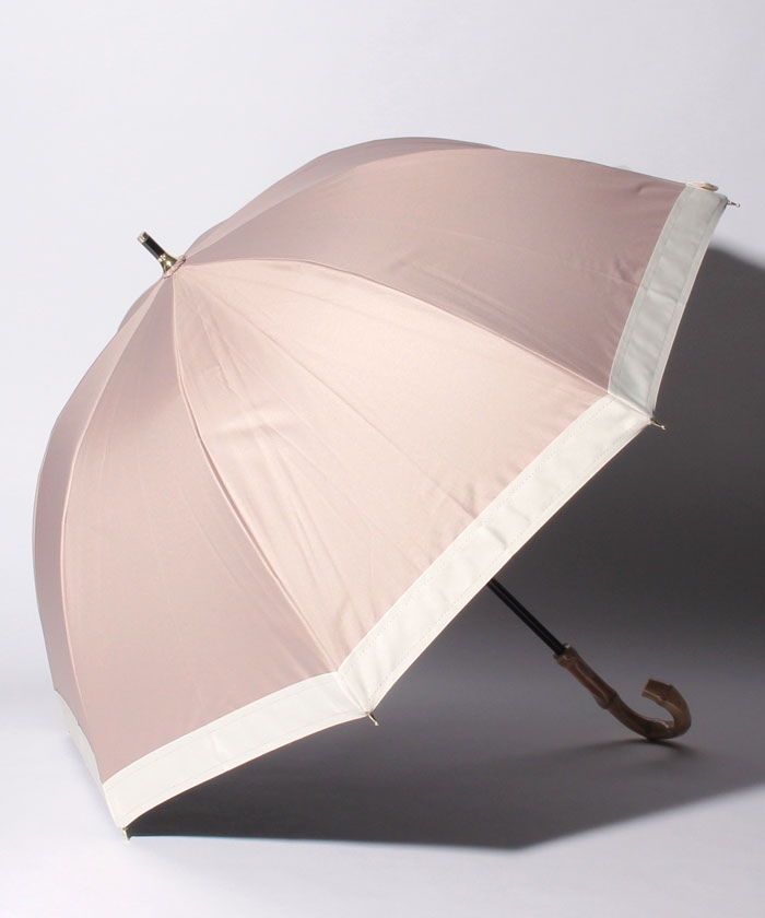 完全遮光 晴雨兼用 国産 長傘 グログラン 遮光率100% 遮蔽率99.9% 1級遮光 trick UVカットアイスグレージュ ピンクトリック 遮熱 贈答品 pink 軽量