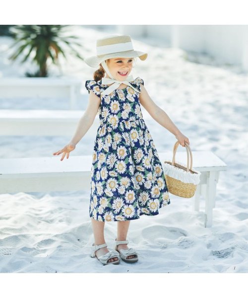 ペア ひまわり柄ワンピース ブランシェス Branshes D Fashion ペア ひまわり柄ワンピース ブランシェス Branshes D Fashion