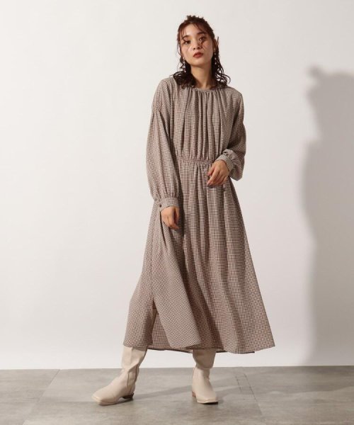 セール 50 Off 洗える ガンクラブチェックギャザーワンピース オゾック Ozoc D Fashion