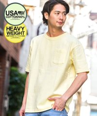 CavariA/CavariA USAビッグシルエットクルーネック半袖無地Tシャツ メンズ 半袖 大きいサイズ 無地 USAコットン トップス カットソー シンプル ヘビーウェ/500881296