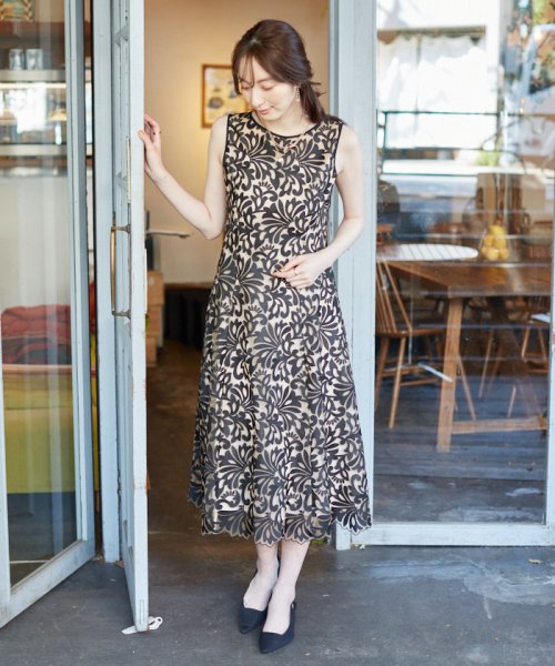 シルエットフラワーフレア ワンピース アナイ Anayi D Fashion