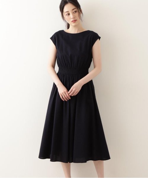 セール 洗える サッカーストライプシャーリングワンピース ナチュラルビューティーベーシック Natural Beauty Basic D Fashion