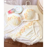 fran de lingerie/フランデランジェリー fran de lingerie 可憐なフラワーレースのフェミニンランジェリーナチュラルバスト 「フラワークラウン ペアブラジャー（ワイヤ/503189872