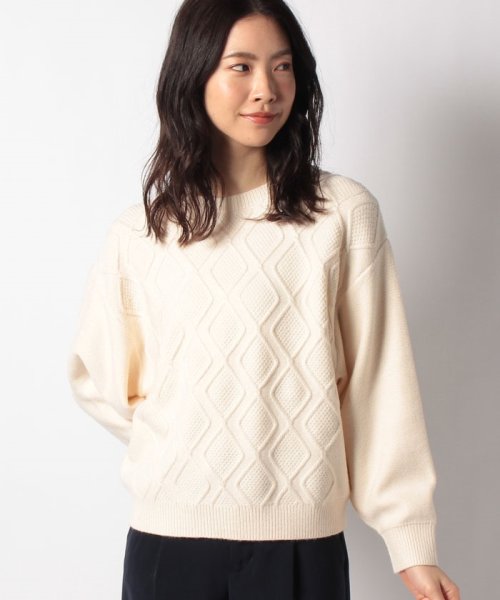 セール アーガイルランタンスリーブプルオーバー インタープラネット Interplanet D Fashion