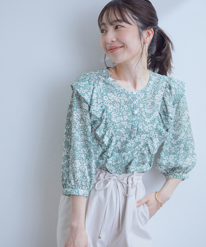 セール 30%OFF】V切り替えフリルブラウス(503953105) | ビス(VIS