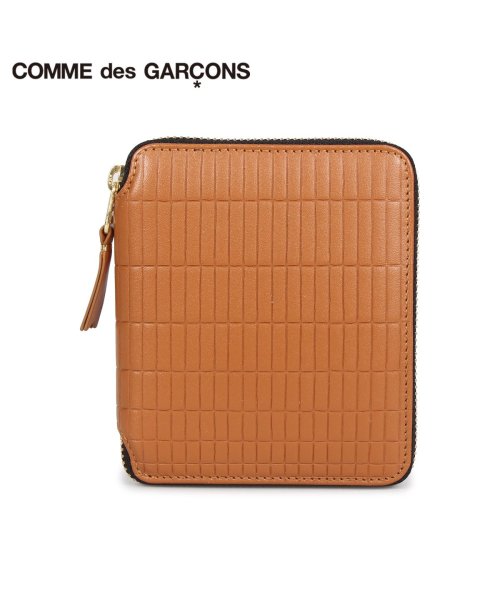 コムデギャルソン Comme Des Garcons 財布 二つ折り メンズ レディース ラウンドファスナー 本革 Brick Wallet ベージュ Sa21 コムデギャルソン Commedesgarcons D Fashion