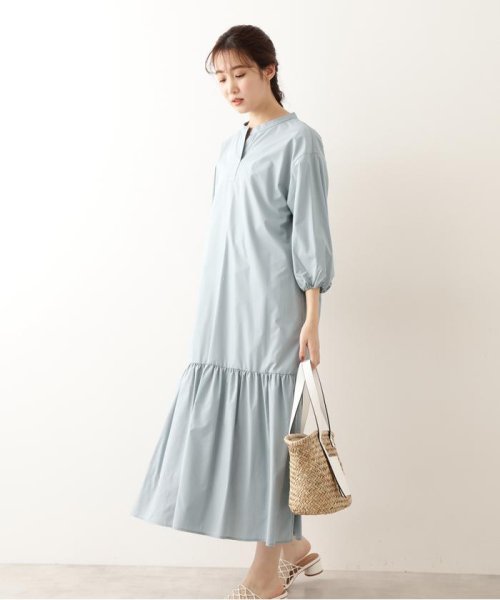 セール 洗える 切り替えギャザーシャツワンピース ナチュラルビューティーベーシック Natural Beauty Basic D Fashion