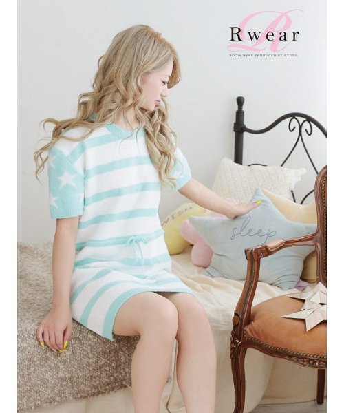 もこもこ ルームウェア ルームウェア 半袖 ボーダー柄 リューユ Rew You D Fashion もこもこ ルームウェア ルームウェア 半袖 ボーダー柄 リューユ Rew You D Fashion
