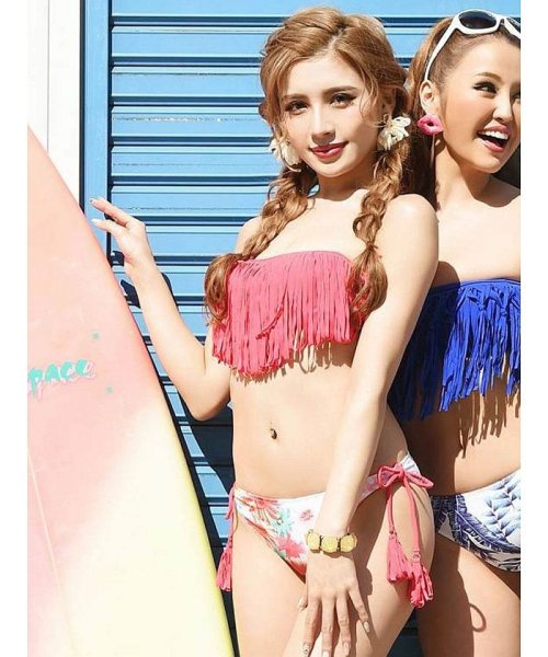セール フリンジ バンドゥビキニ 水着 花柄 ボタニカル リューユ Rew You D Fashion