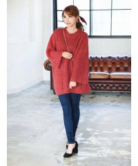 Rvate/アールベート Rvate ニット・セーター ニット 畦編み ビックシルエット トップス ボリューム袖 クルーネック 無地 セーター 長袖 カジュアル/503948878