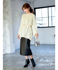 Rvate/アールベート Rvate ニット・セーター ニット 畦編み ビックシルエット トップス ボリューム袖 クルーネック 無地 セーター 長袖 カジュアル/503948878