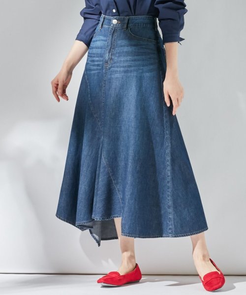 Kmkk ライトオンスデニム イレギュラーヘム フレア デニムスカート Kf29 組曲 Kumikyoku D Fashion Kmkk ライトオンスデニム イレギュラーヘム フレア デニムスカート Kf29 組曲 Kumikyoku D Fashion