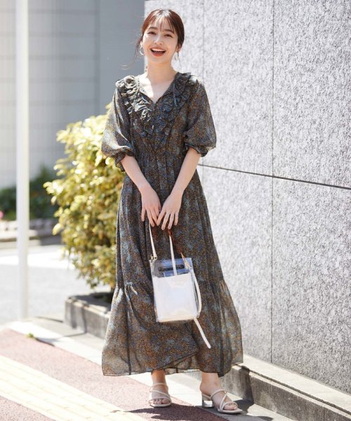 セール 50 Off フロントフリルペイズリー柄ワンピース ビス Vis D Fashion