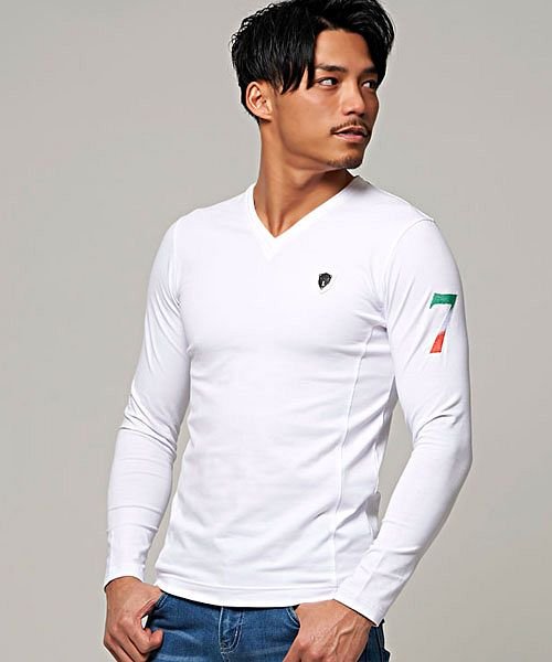 長袖tシャツ メンズ ブランド ロンt Vネック エンブレム ワンポイント おしゃれ ブラック グレー ホワイト 白 黒 カジュアル スポーティー ラグジュアリ ヴィオラ Viola D Fashion 長袖tシャツ メンズ ブランド ロンt Vネック エンブレム ワンポイント おしゃれ ブラック グレー ホワイト 白 黒 カジュアル スポーティー ラグジュアリ ヴィオラ Viola D Fashion
