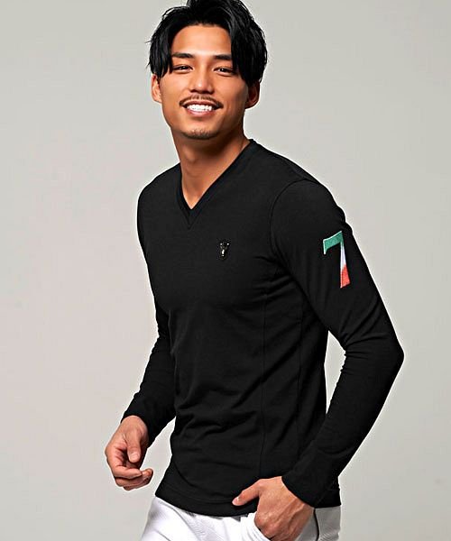 長袖tシャツ メンズ ブランド ロンt Vネック エンブレム ワンポイント おしゃれ ブラック グレー ホワイト 白 黒 カジュアル スポーティー ラグジュアリ ヴィオラ Viola D Fashion 長袖tシャツ メンズ ブランド ロンt Vネック エンブレム ワンポイント おしゃれ ブラック グレー ホワイト 白 黒 カジュアル スポーティー ラグジュアリ ヴィオラ Viola D Fashion