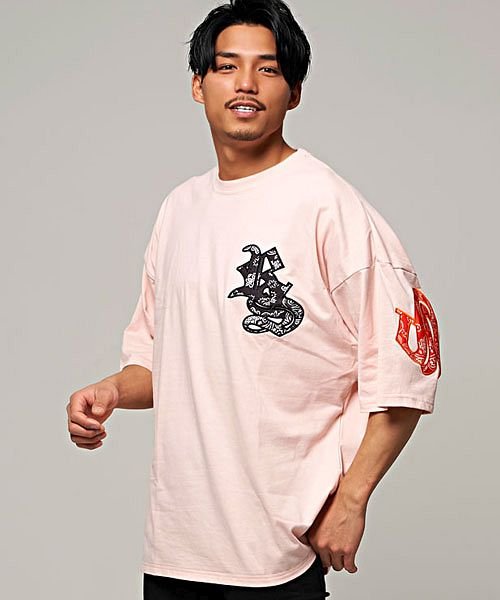 Tシャツ メンズ 半袖 ブランド 大きめ 大きいサイズ ティーシャツ ペイズリー アップリケ 刺繍 クルーネック モンスターシルエット ビッグシルエット トップ キャバリア Cavaria D Fashion Tシャツ メンズ 半袖 ブランド 大きめ 大きいサイズ ティーシャツ ペイズリー アップリケ 刺繍 クルーネック モンスターシルエット ビッグシルエット トップ キャバリア Cavaria D Fashion