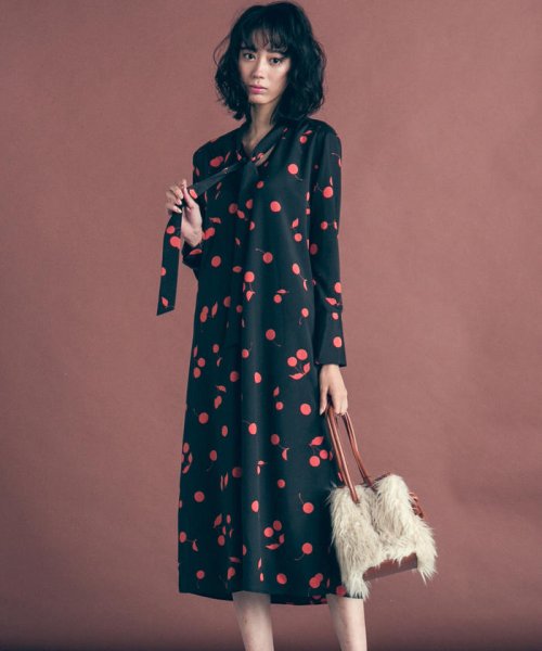 チェリードットアンティークプリントワンピース ドロワット ロートレアモン Droite Lautreamont D Fashion チェリードットアンティークプリントワンピース ドロワット ロートレアモン Droite Lautreamont D Fashion