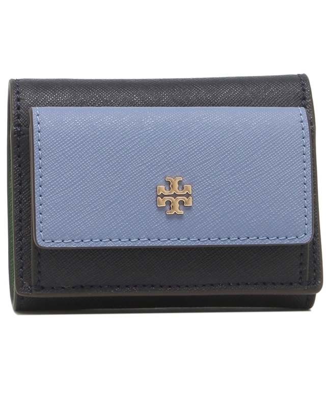 トリーバーチ アウトレット 三つ折り財布 エマーソン ミニ財布 ブルー マルチ レディース TORY BURCH 80132  417(503966265) | トリーバーチ(TORY BURCH) - d fashion