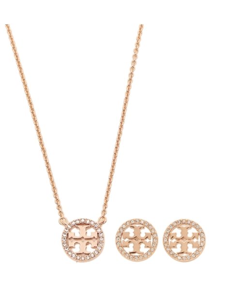 セール 21 Off トリーバーチ ネックレス ピアス セット ペンダント アクセサリー ミラー パヴェ ローズゴールド レディース Tory Burch 803 696 トリーバーチ Tory Burch D Fashion