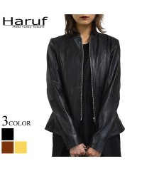 Haruf/ハルフ Haruf 本革 レザージャケット ライダースジャケット 革ジャン レディース ラムレザー 羊革 シンプル レザーライダース レディースアウター 春 秋/503974198