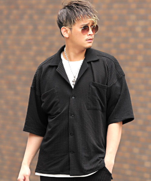【希少】CASTELBAJAC 総柄　シアサッカー　シャツ　パンツ　セットアップ ラグスタイル LUXSTYLE シアサッカー半袖シャツ＆パンツ
