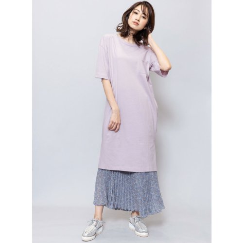 セール10 Off レディース ワンピース Tシャツ カットソー 半袖 スリット ポケット付 ミリアンデニ Mili An Deni D Fashion