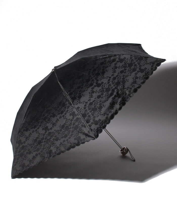 新品★ランバンコレクション★レース晴雨兼用2段折りたたみ日傘★ブラック黒 LCO0124S0004_zo_a001.jpg