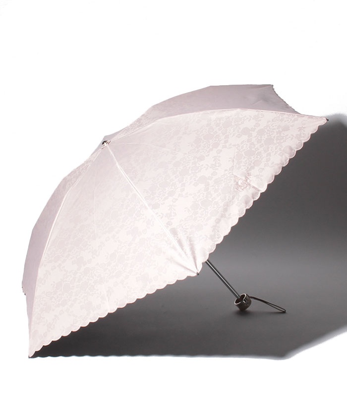 新品★ランバンコレクション★スカラップローズ刺繍晴雨兼用折りたたみ日傘★ホワイト 新品☆ランバンコレクション☆スカラップローズ刺繍晴雨兼用
