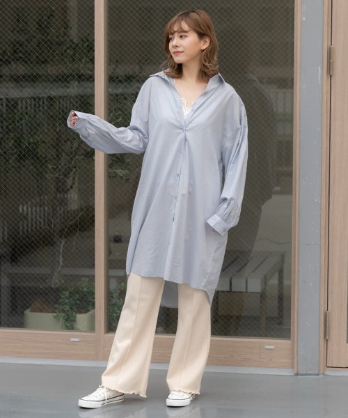 セール43 Off ボリュームロングシャツワンピース パフスリーブ 春 夏 袖コンシャス シャツワンピース ワンピース レディース 羽織り シャツ ロングワンピース アドティエ Ad Thie D Fashion