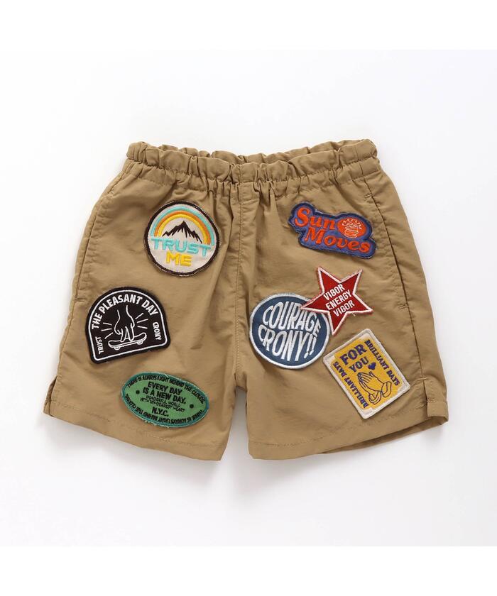 クーポン】【セール 20%OFF】ワッペンハーフパンツ 4分丈