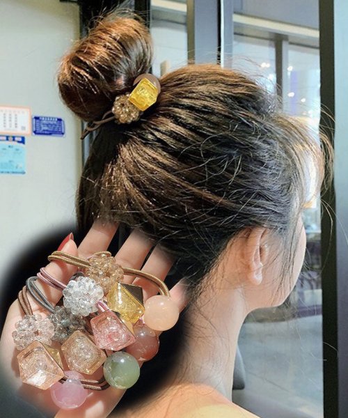 セール25 Off クリスタルヘアゴム ヘアゴム ヘアポニーキャンデー色 スクエア ヘアアクセサリー おしゃれ かわいい キッズ 髪飾り セイヘイショップ Seiheishop D Fashion
