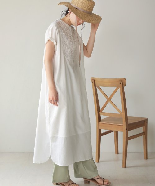 セール Web限定 サイドスリットスモッキングワンピース バブ Bab D Fashion