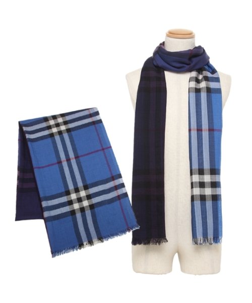 バーバリー マフラー ブルー メンズ レディース Burberry 4371b バーバリー Burberry D Fashion