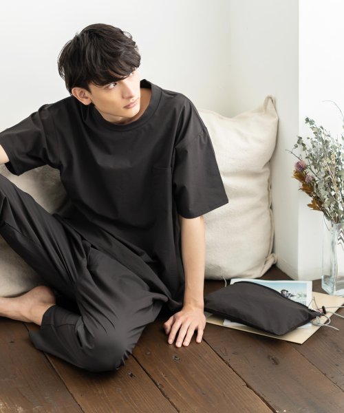 セール セットアップ 半袖tシャツ アンクルパンツ ボトムス サコッシュ ショルダーバック メンズ カジュアル きれいめ アウトドア 旅行 トラベル ビッグシルエット ロッキーモンロー Rocky Monroe D Fashion